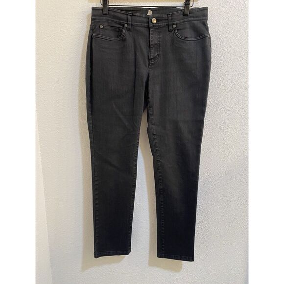 Eileen Fisher Black Slim Jeans Organic Cotton Blend 6 - Picture 2 of 10